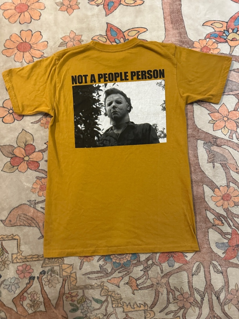 Halloween Graphic Short-Sleeve Tee in Mustard Yellow